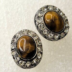 Tiger Eye Stud Earrings
